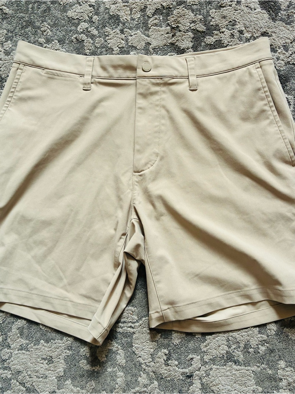 Lacoste Men's Khaki Flat-Front Performance Shorts